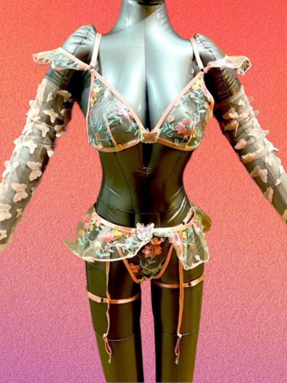 Butterfly Rave Festival Exotic Dancewear Lingerie Set